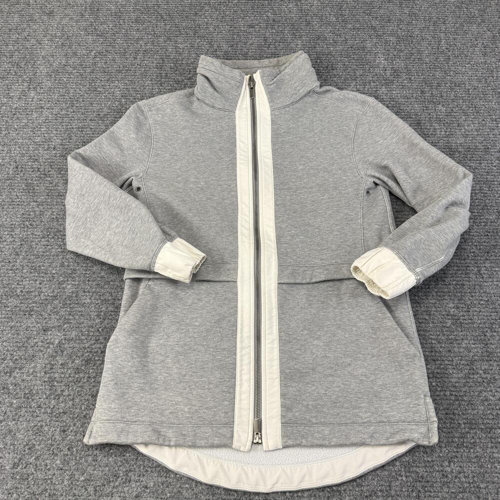 Lululemon Jacket Womens 8 Gray Full Zip Long Fleece Lined Thermal Athletic